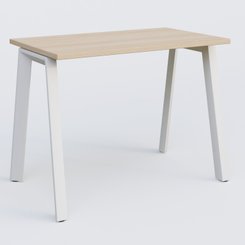 Gamme K8 - Plans droits - K8 plan droit 100*60 sur pieds fixe. Plateau Hêtre et pietement Blanc