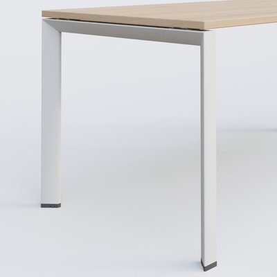 Gamme K7 - Plans droits - K7 plan droit 180*80 sur pieds fixe. Plateau Hêtre et pietement Blanc