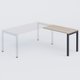Retour direct 120x60cm sur pied, plateau acacia, structure anthracite