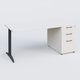 K2 Plateau droit 180x80 avec caisson porteur mélamine sous le plateau. Plateau , caisson Blanc et pietement Anthracite