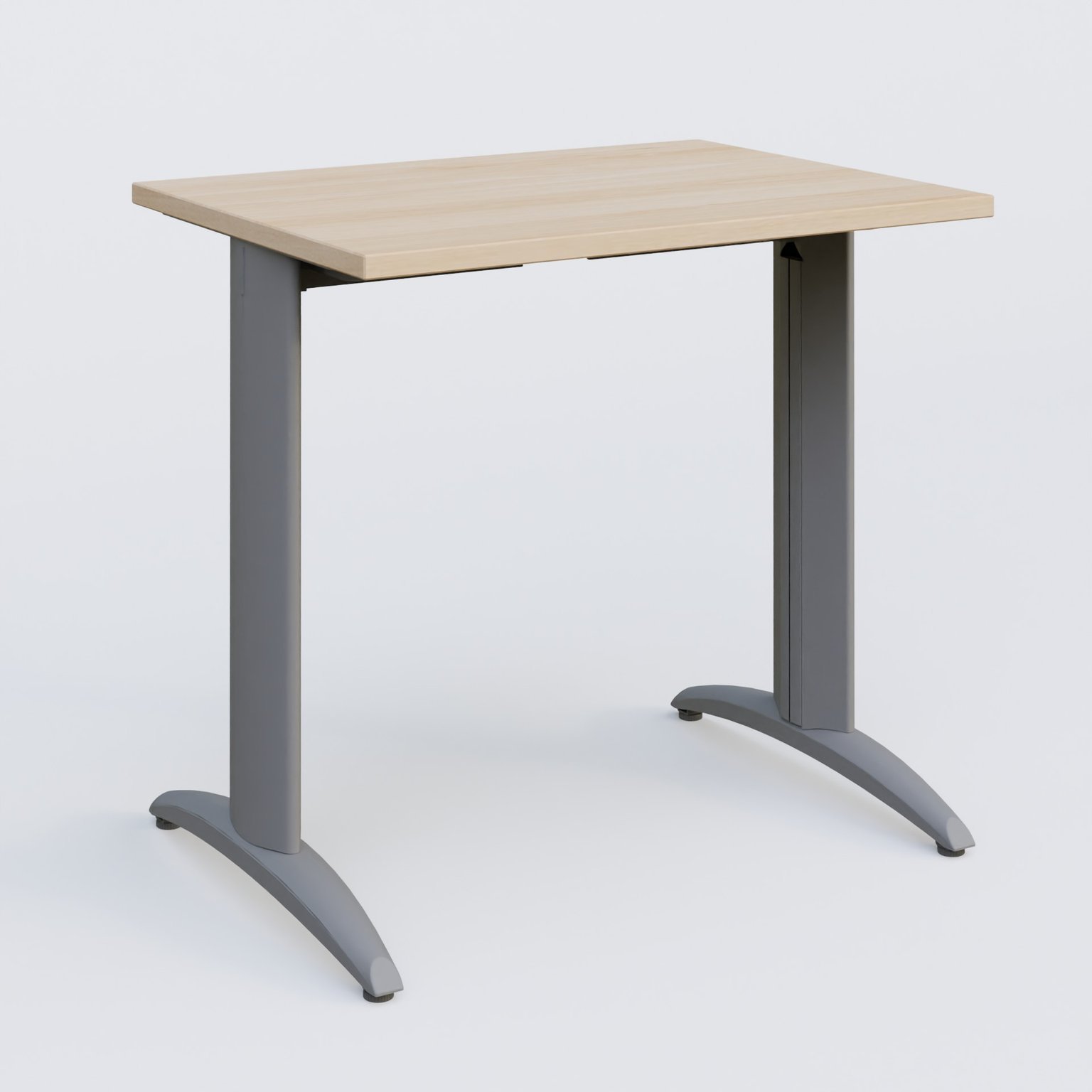 K2 Plateau droit 80x60 pieds fixe. Plateau Hêtre et pietement Aluminium.