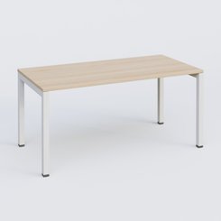 Gamme K3 - Plans droits - K3 Plateau droit 160x80 . Plateau Hêtre et pietement Blanc
