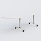 Module d'angle 90° Gauche gamme Arca 200-80 cm. Plateau Blanc et pietement Blanc.