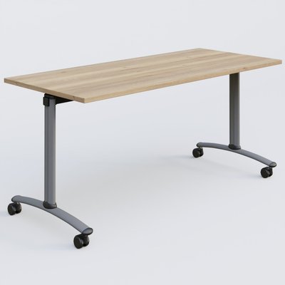 [Pas de famille] - [Pas de sous famille] - Table abattante gamme Arca 160-70 cm. Plateau Chêne naturel et pietement Aluminium.
