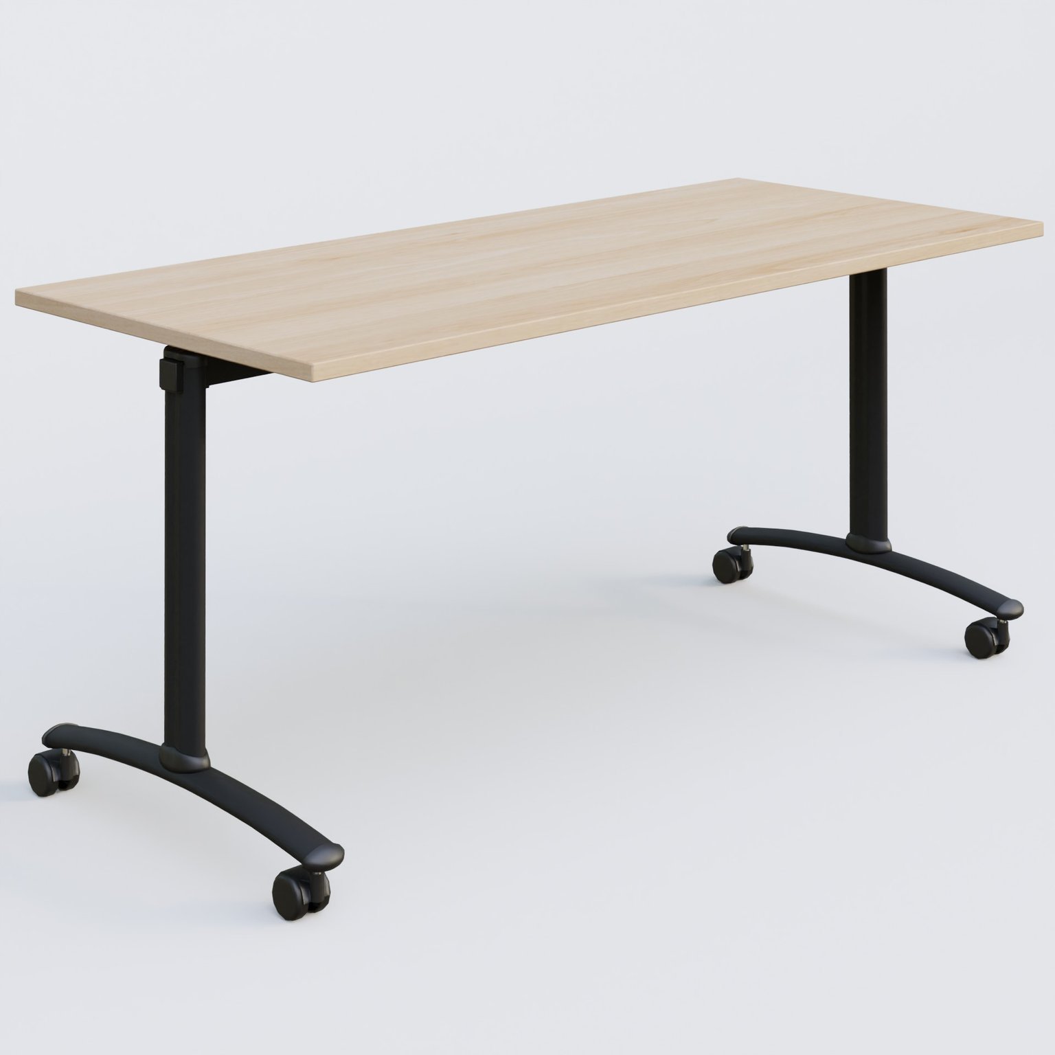 Table abattante gamme Arca 160-70 cm. Plateau Hêtre et pietement Noir.