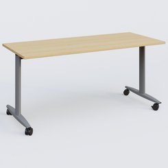 TABLES ABATTANTES - L.160xP.70 cm - Table abattante gamme Design 160*70 cm. Plateau Chêne clair et pietement Aluminium.