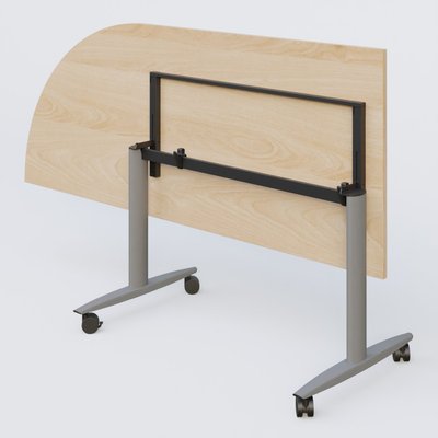 TABLES ABATTANTES - New Design - Module d'angle 90° pour table abattante gamme Design 200-80 cm à gauche. Plateau Hêtre et pietement Aluminium.