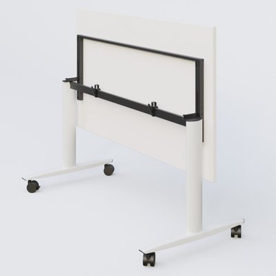 TABLES ABATTANTES - New Design - Table abattante gamme Design 200*100 cm. Plateau Blanc et pietement Blanc.