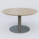 Table Basse Fashion Styl piètement colonne en métal et plateau bois. Plateau Chêne et pietement Carbon Grey.