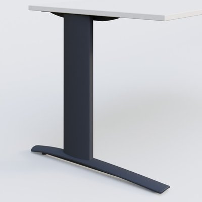 Gamme K1 - Plans droits - K1 Plateau droit 140x80 pieds fixe. Plateau Blanc et pietement Anthracite
