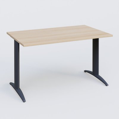 Gamme K2 - Plans droits - Plan droit, pieds fixes, 140x70cm, plateau hêtre, structure anthracite