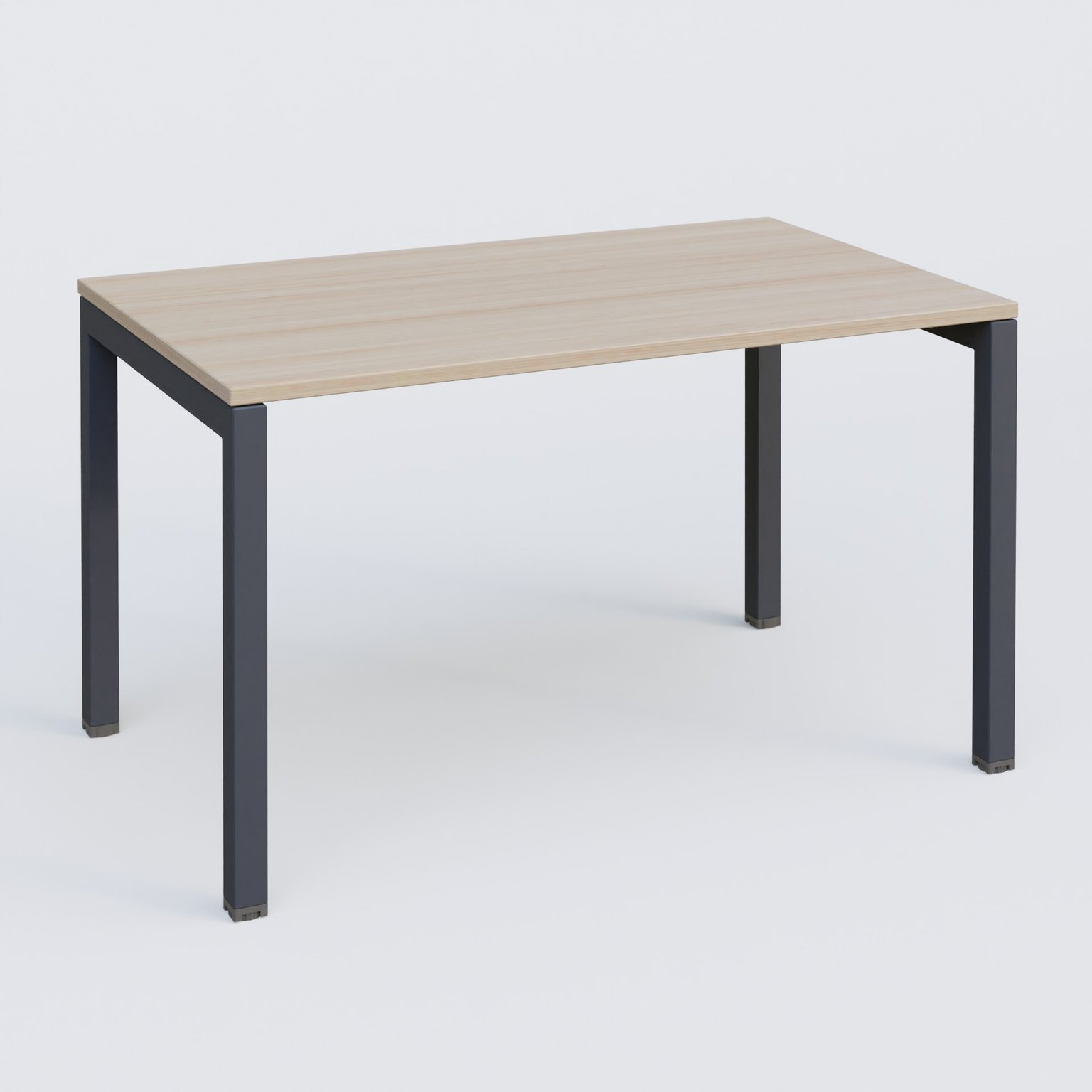 Plan droit 140x80cm, plateau acacia, structure anthracite
