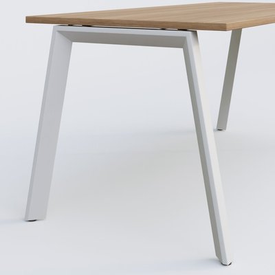 [Pas de famille] - [Pas de sous famille] - K8 plan droit 140*80 sur pieds fixe. Plateau Noyer et pietement Blanc