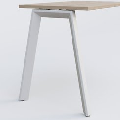 Gamme K8 - Plans droits - K8 plan droit 100*60 sur pieds fixe. Plateau Acacia et pietement Blanc