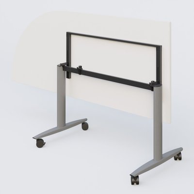 TABLES ABATTANTES - New Design - Module d'angle 90° pour table abattante gamme Design 200-80 cm à gauche. Plateau Blanc et pietement Aluminium.