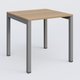 K3 Plateau droit 80x80 pieds fixe. Plateau Noyer et pietement Aluminium.