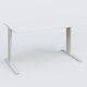 K1 Plateau droit 120x80 pieds fixe. Plateau Blanc et pietement Blanc