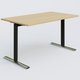 Module droit gamme Pure 140-80 cm. Plateau Chêne clair et pietement Noir/Chrome.