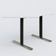 Module 1/4 de couronne gamme Pure 120-120 cm. Plateau Blanc et pietement Noir/Chrome.