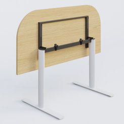 PURE - TABLES ABATTANTES - Module d'extrémité gamme Pure 145-70 cm. Plateau Chêne clair et pietement Blanc.