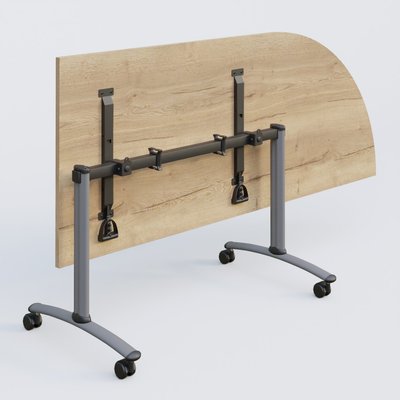 [Pas de famille] - [Pas de sous famille] - Module d'angle 90° Droite gamme Arca 200-80 cm. Plateau Chêne naturel et pietement Aluminium.