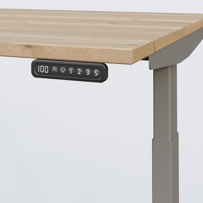 [Pas de famille] - [Pas de sous famille] - Poste solo 180*80 réglable en hauteur éléctriquement de 65-130 cm gamme KPro3. Plateau Chêne naturel et pietement Aluminium.