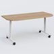 Module d'extrémité pour table abattante gamme Design 165*80 cm. Plateau Noyer et pietement Blanc.