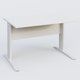 K1 Plateau droit 120x80 avec voile de fond métal. Plateau Blanc et pietement Blanc