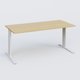 K1 Plateau droit 180x80 pieds fixe. Plateau Chêne clair et pietement Blanc