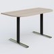 Module d'extrémité gamme Pure 145-70 cm. Plateau Acacia et pietement Noir/Chrome.
