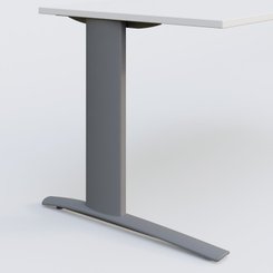 Gamme K1 - Plans droits - K1 Plateau droit 120x80 pieds fixe. Plateau Blanc et pietement Aluminium