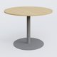 Table ronde diametre 110 cm avec pieds colonne centrale. Plateau Chêne clair et pietement Aluminium