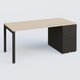 K3 Plateau droit 180x80 avec caisson métalique sous le plateau. Plateau Hêtre et pietement Noir Mat