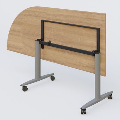 TABLES ABATTANTES - New Design - Module d'angle 90° pour table abattante gamme Design 200-80 cm à gauche. Plateau Noyer et pietement Aluminium.