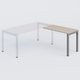 Retour direct 120x60cm sur pied, plateau acacia, structure aluminium