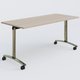 Table abattante gamme Arca 160-70 cm. Plateau Acacia et pietement Chrome.