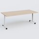 Table abattante gamme Design 200*100 cm. Plateau Hêtre et pietement Blanc.