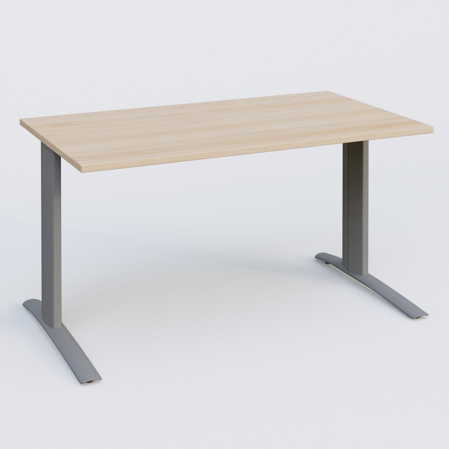 K1 Plateau droit 120x80 pieds fixe. Plateau Hêtre et pietement Aluminium