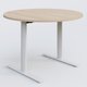 Table ronde gamme Pure diametre 110 cm. Plateau Hêtre et pietement Blanc.