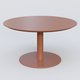 Table Basse Fashion Styl piètement colonne en métal et plateau bois. Plateau Brun cuivré (RAL 8004) et pietement Brun cuivré (RAL 8004).