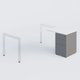 Retour direct 60x80cm sur caisson porteur métal 3 tiroirs blanc/aluminium - sur délai