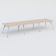 K5 table bench 420*120 cm. Plateau Hêtre et pietement Blanc avec base chromé.