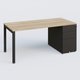 K3 Plateau droit 180x80 avec caisson métalique sous le plateau. Plateau Chêne naturel et pietement Noir Mat