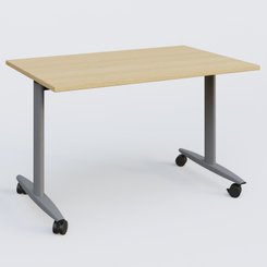 TABLES ABATTANTES - L.120xP.80 cm - Table abattante gamme Design 120*80 cm. Plateau Chêne clair et pietement Aluminium.