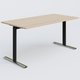 Module droit gamme Pure 160-80 cm. Plateau Hêtre et pietement Noir/Chrome.