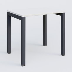 Gamme K3 - Plans droits - K3 Plateau droit 80x60 pieds fixe. Plateau Blanc et pietement Anthracite.