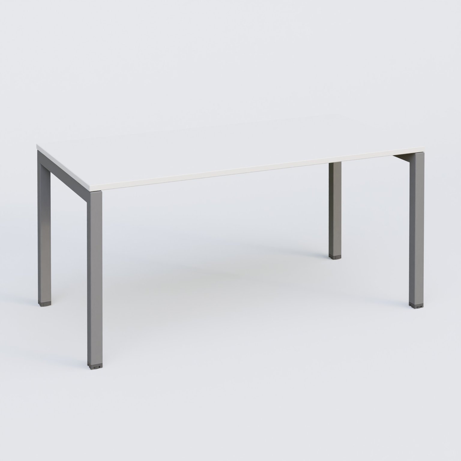 K3 Plateau droit 160x80 . Plateau Blanc et pietement Aluminium