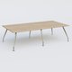 K5 table bench 280*145 cm. Plateau Chêne naturel et pietement Chrome avec base chromé.