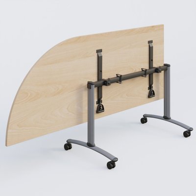 TABLES ABATTANTES - Module d'angle 90° - Module d'angle 90° Gauche gamme Arca 200-80 cm. Plateau Hêtre et pietement Aluminium.