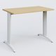 K2 Plateau droit 100x60 pieds fixe. Plateau Chêne clair et pietement Blanc.